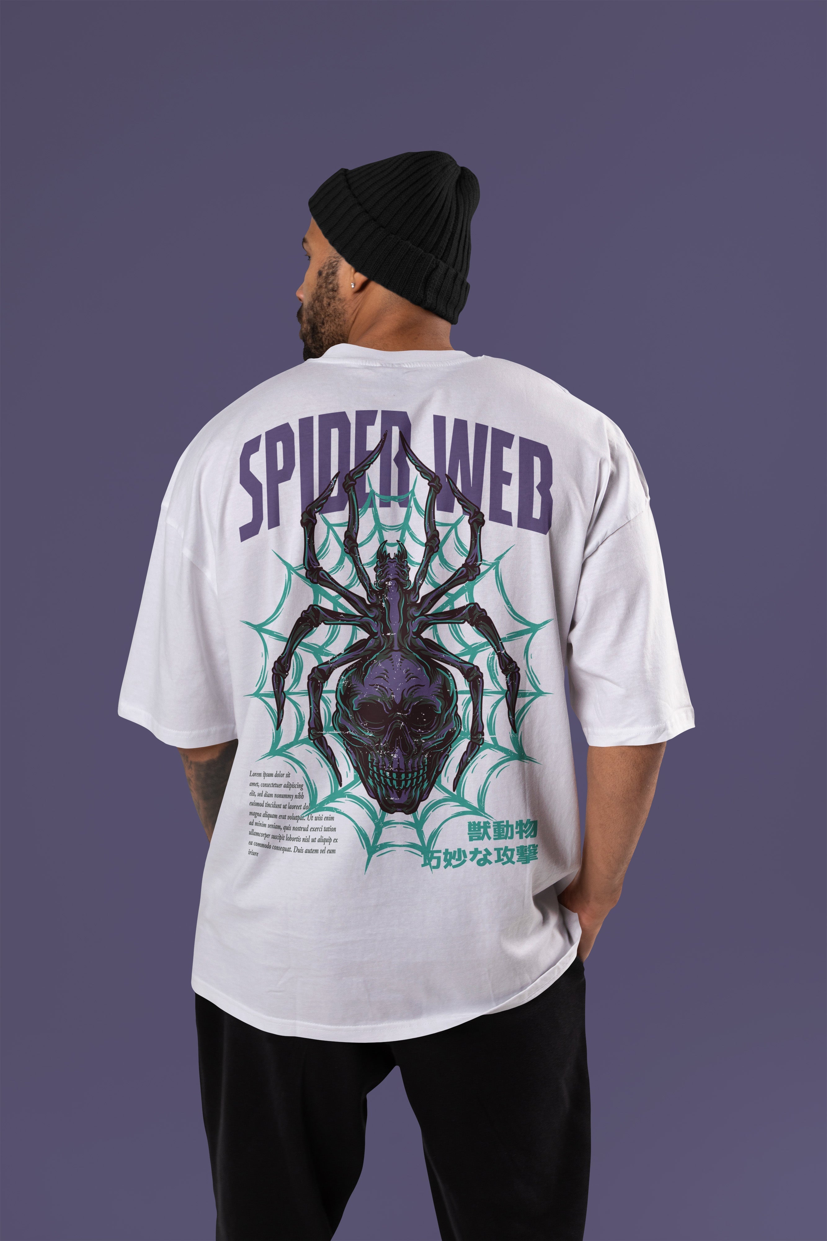 SPIDER WEB Premium Oversize Tshirt (White)