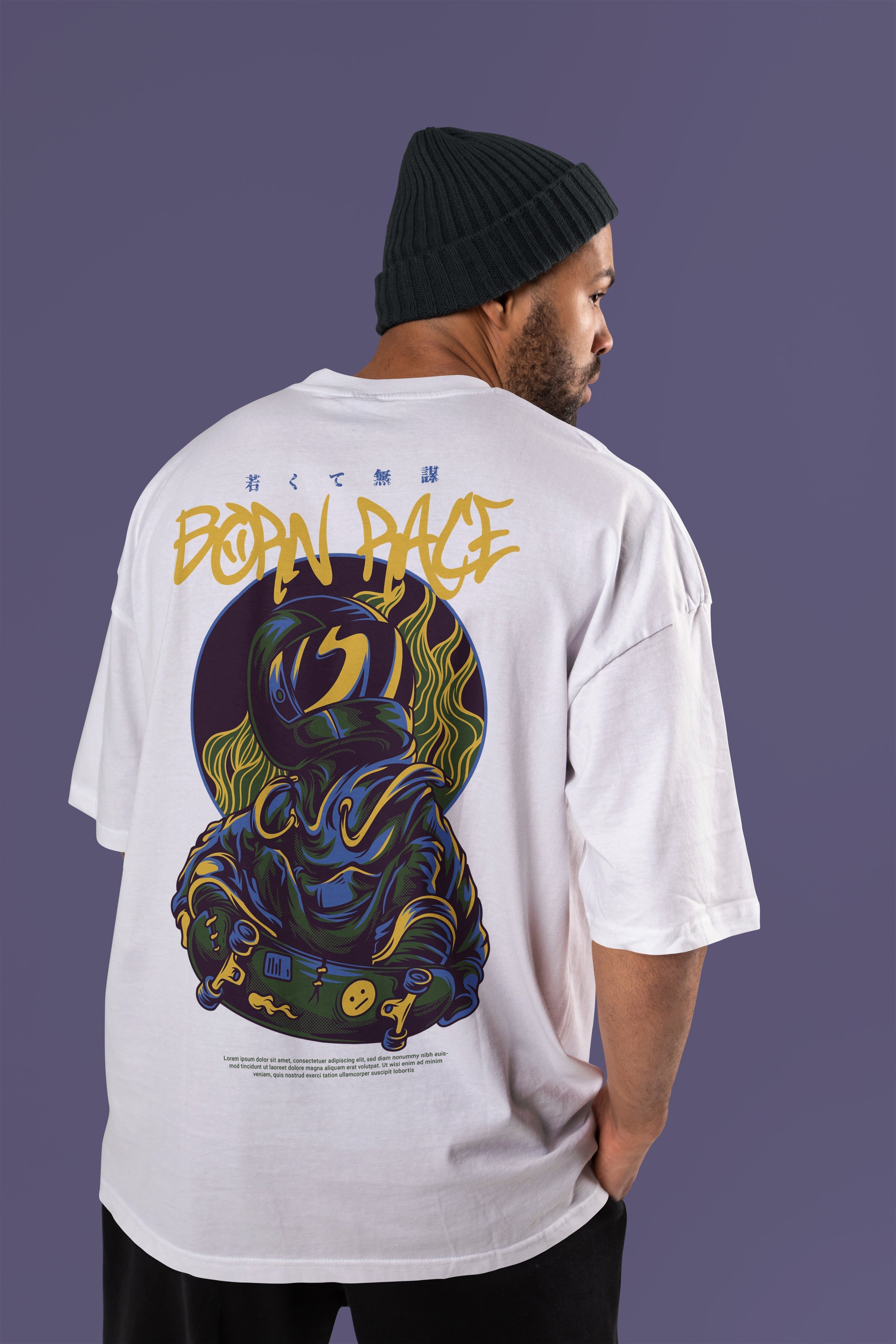 BORN RACE Premium Oversize Tshirt (White)
