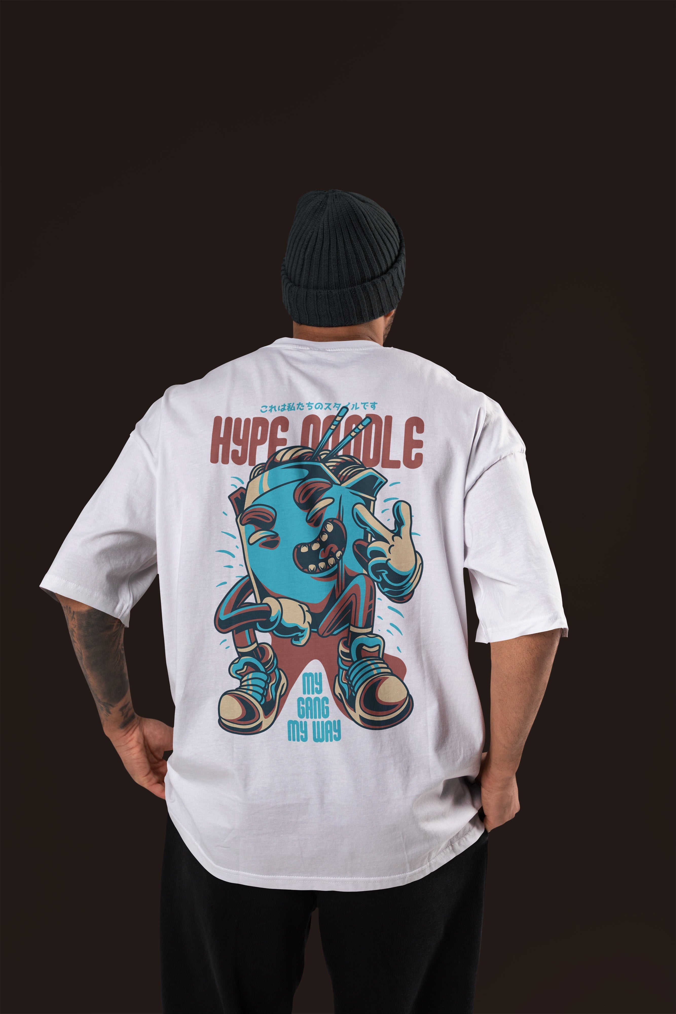 HYPE NOODLE Premium Oversize Tshirt (White)