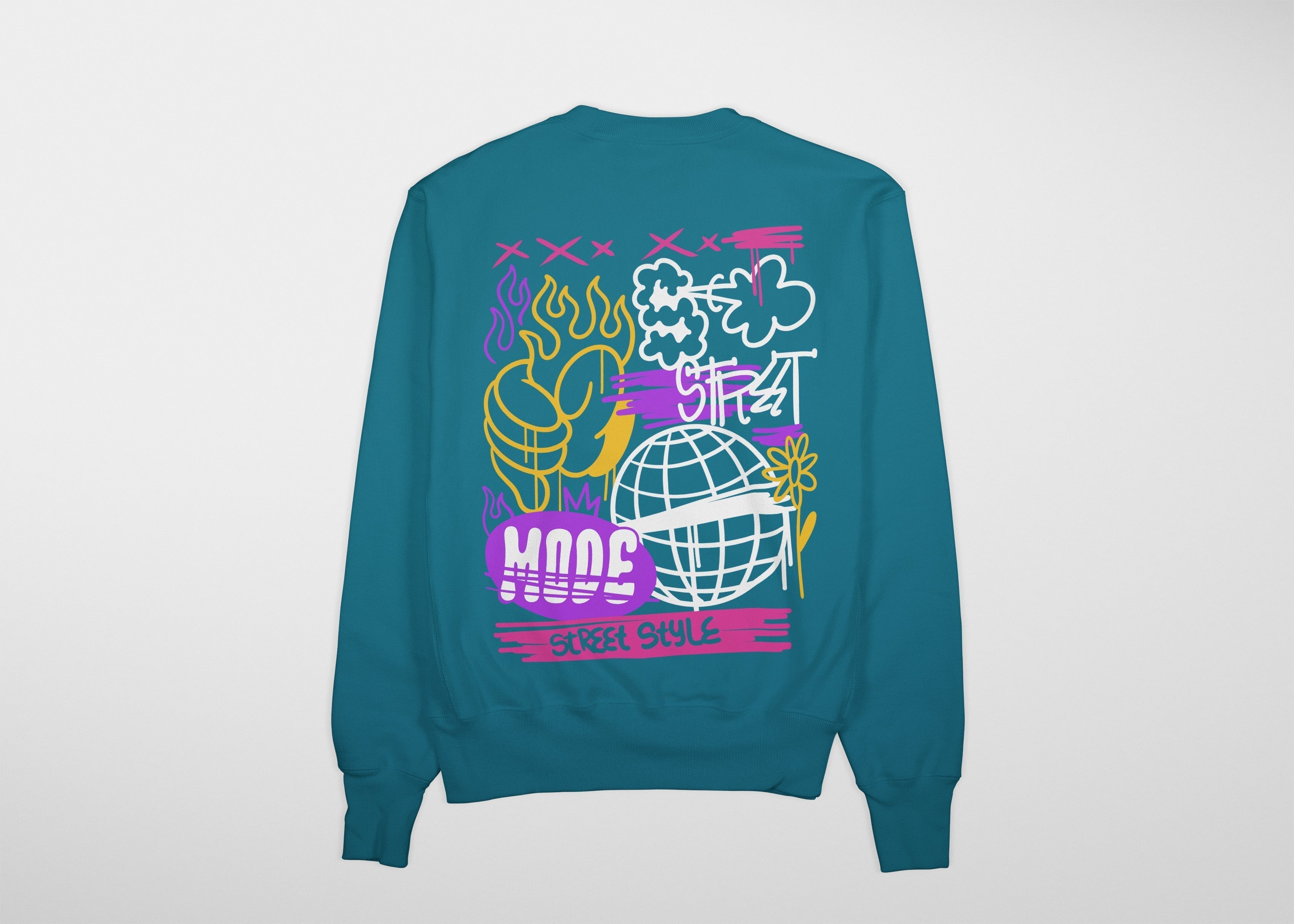 Street Style Premium Sweatshirt (Vrystal Teal)