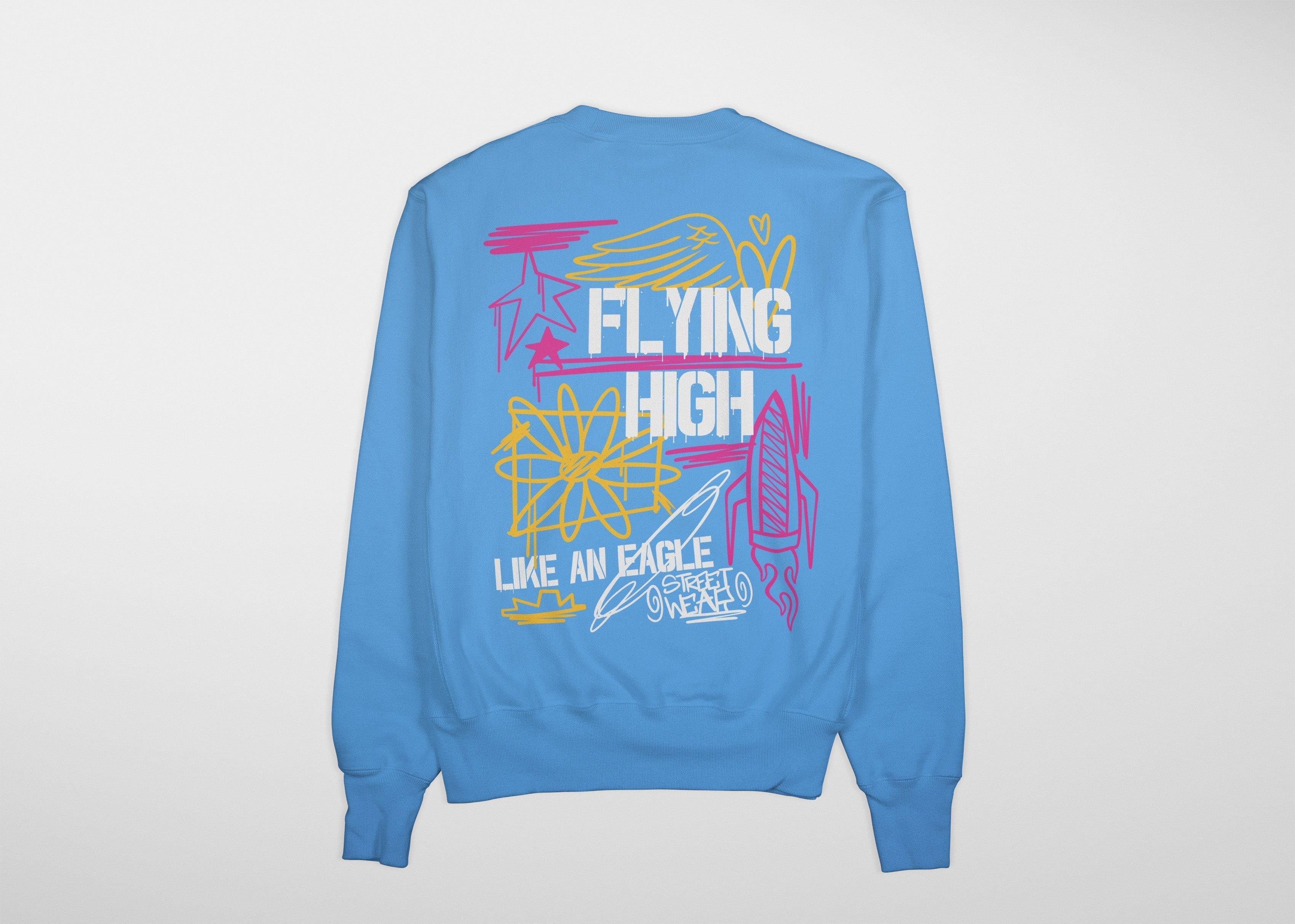 FLY HIGH Premium Sweatshirt (Sky Blue)