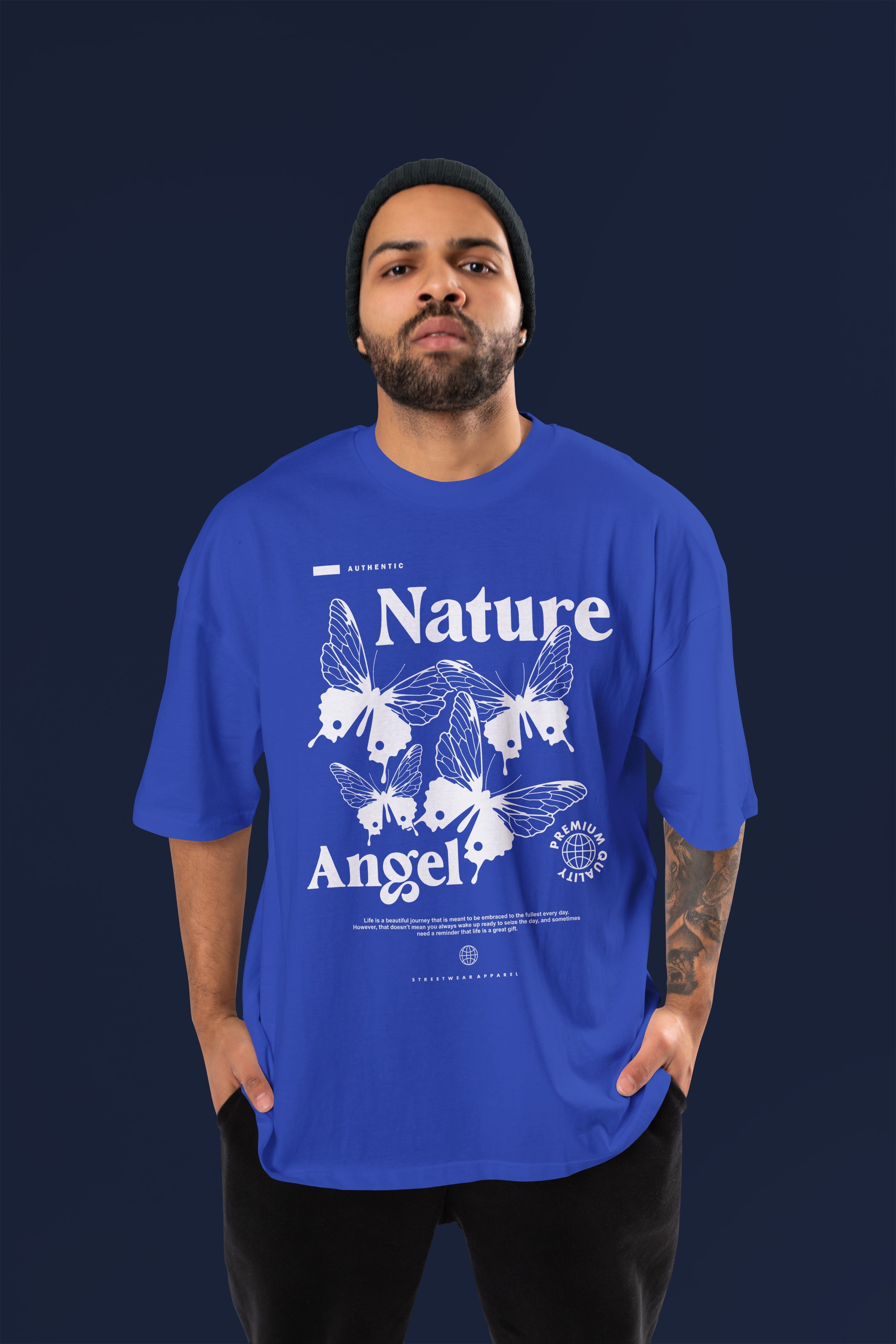 NATURE LOVE Premium Oversize Tshirt (Royal Blue)