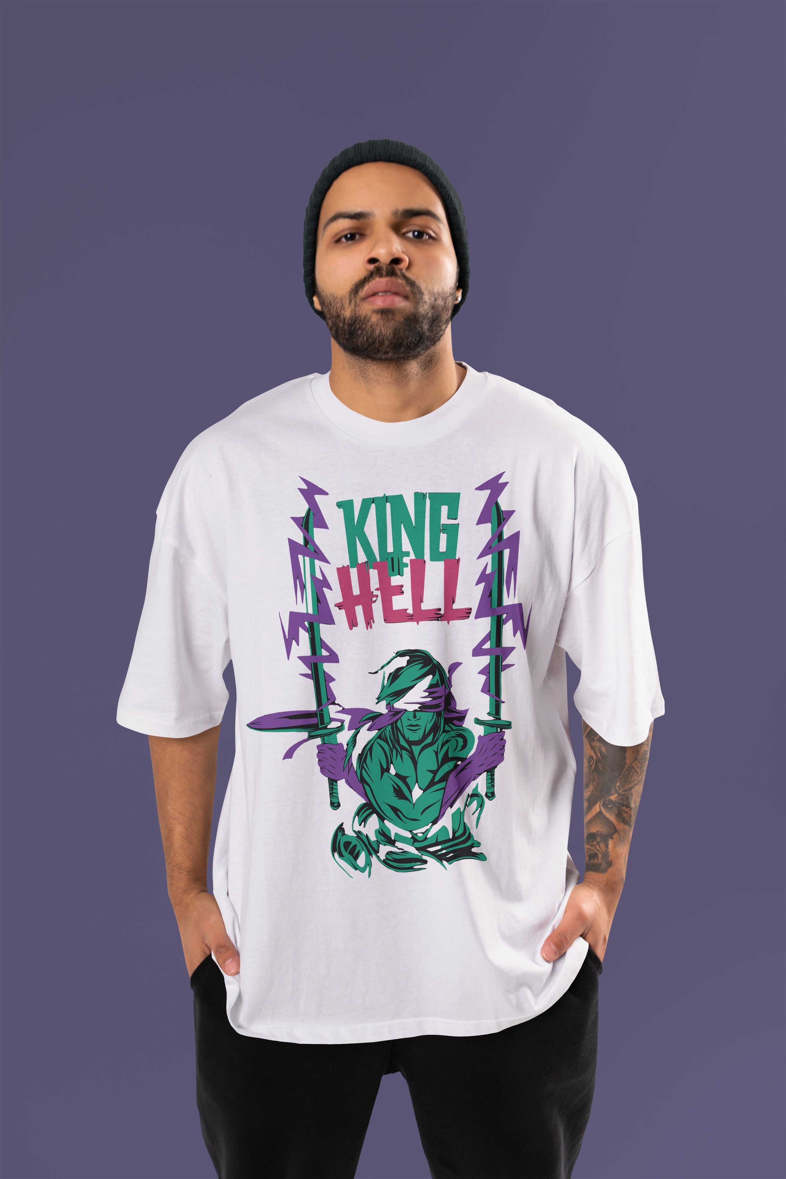 KING OF HELL Premium Oversize Tshirt (White)