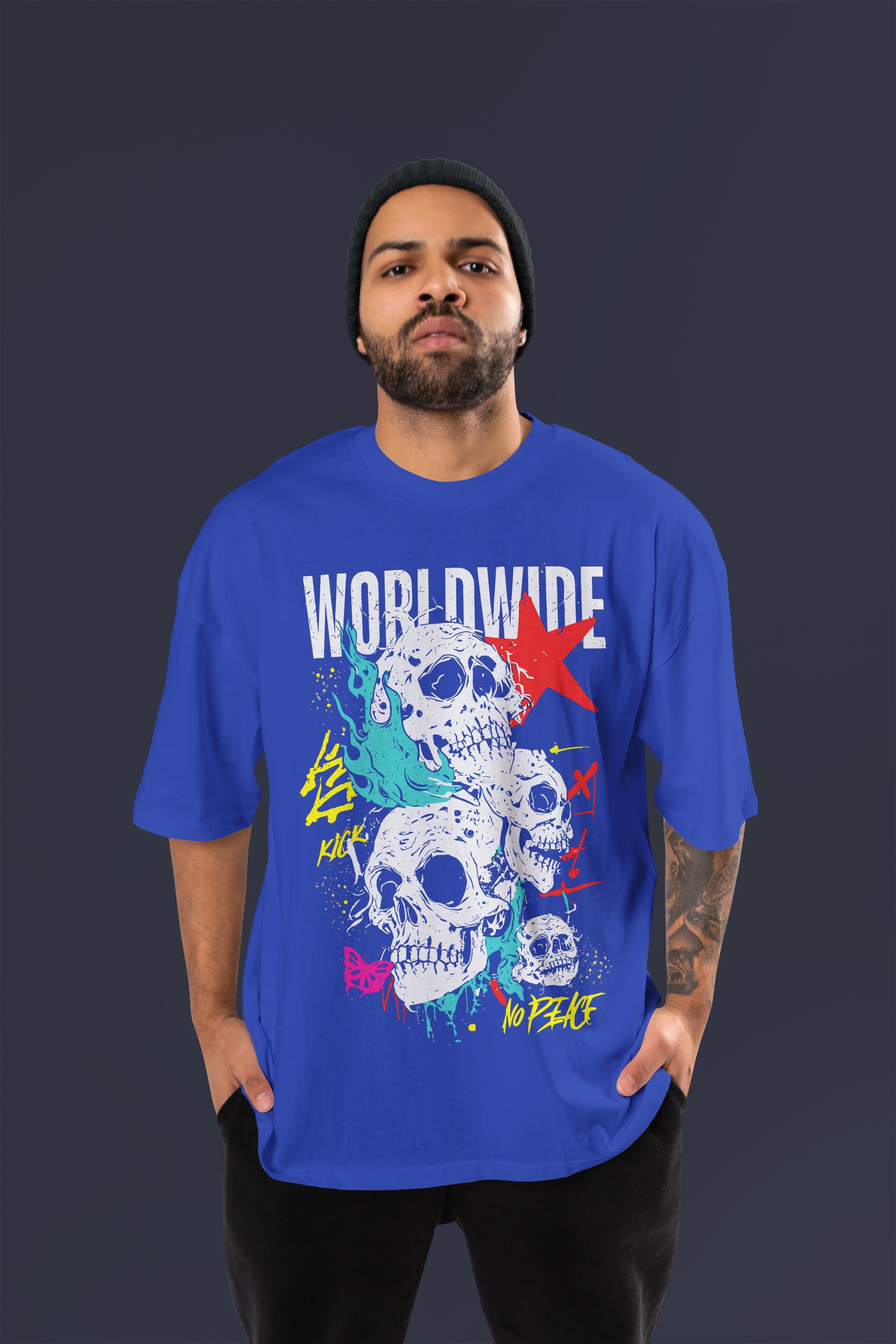 WORLDWIDE Premium Oversize Tshirt (Royal Blue)