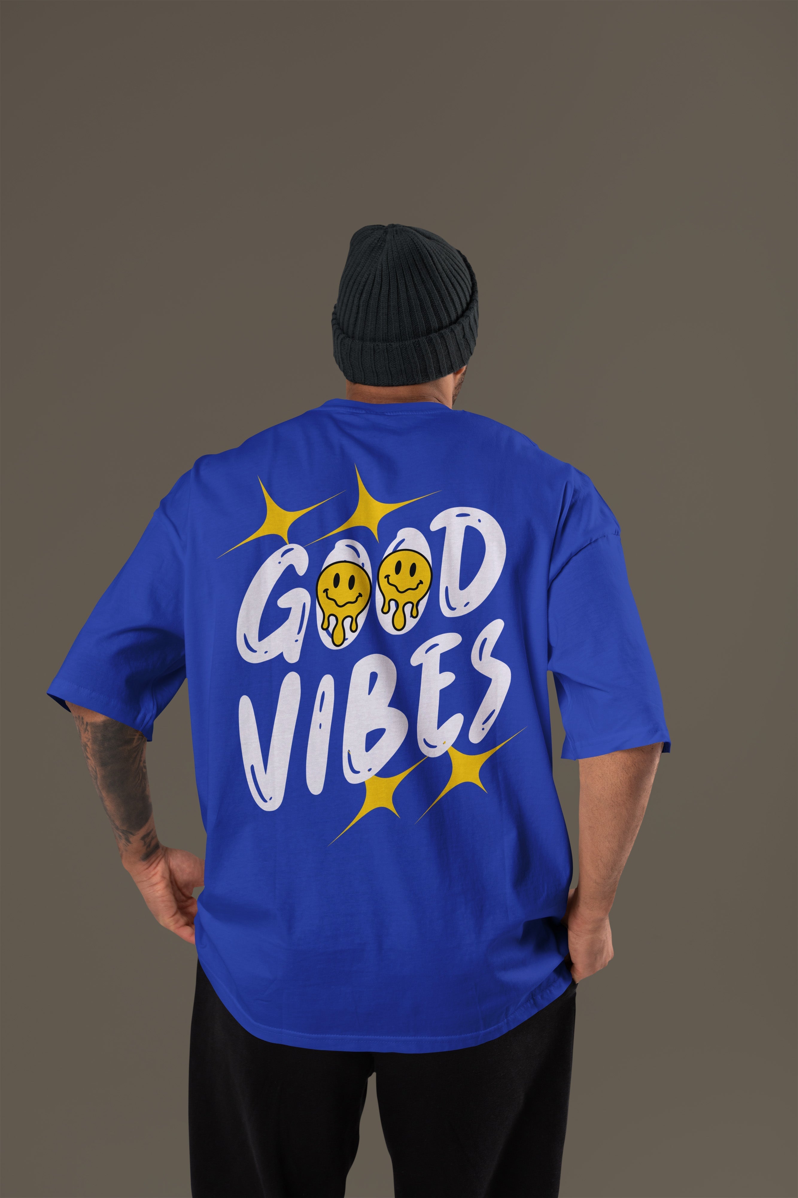 GOOD VIBES Premium Oversize Tshirt (Royal Blue)