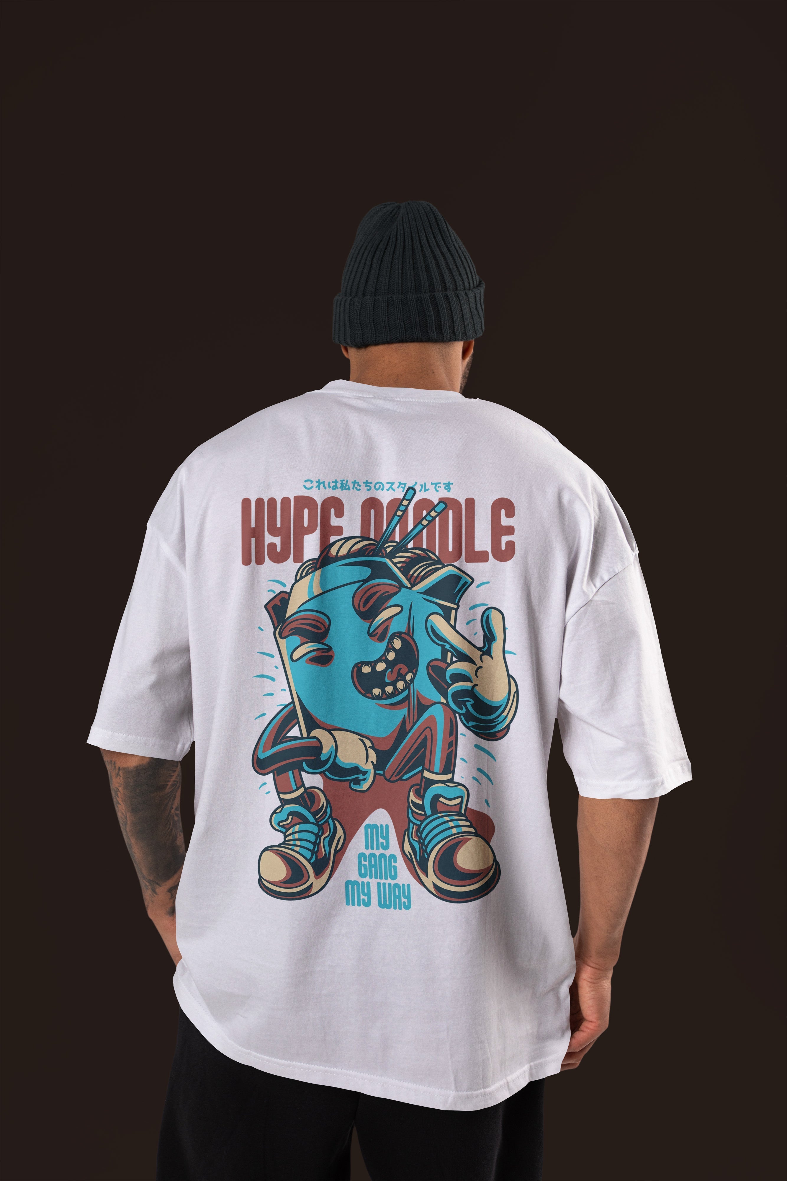 HYPE NOODLE Premium Oversize Tshirt (White)