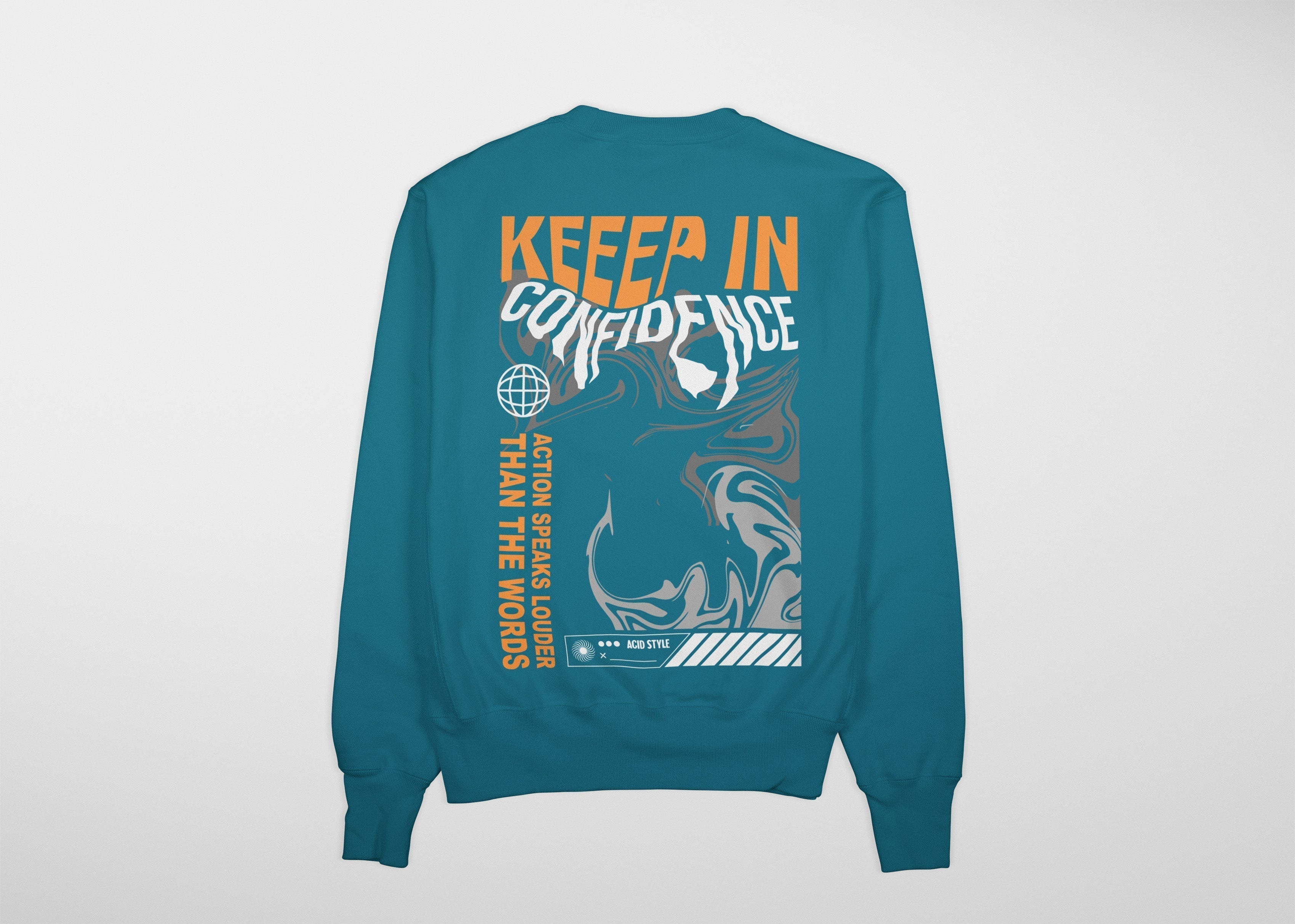 CONFIDENCE Premium Sweatshirt (Vrystal Teal)