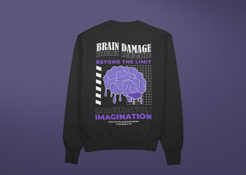 BRAIN DAMAGE Premium Sweatshirt (Black)