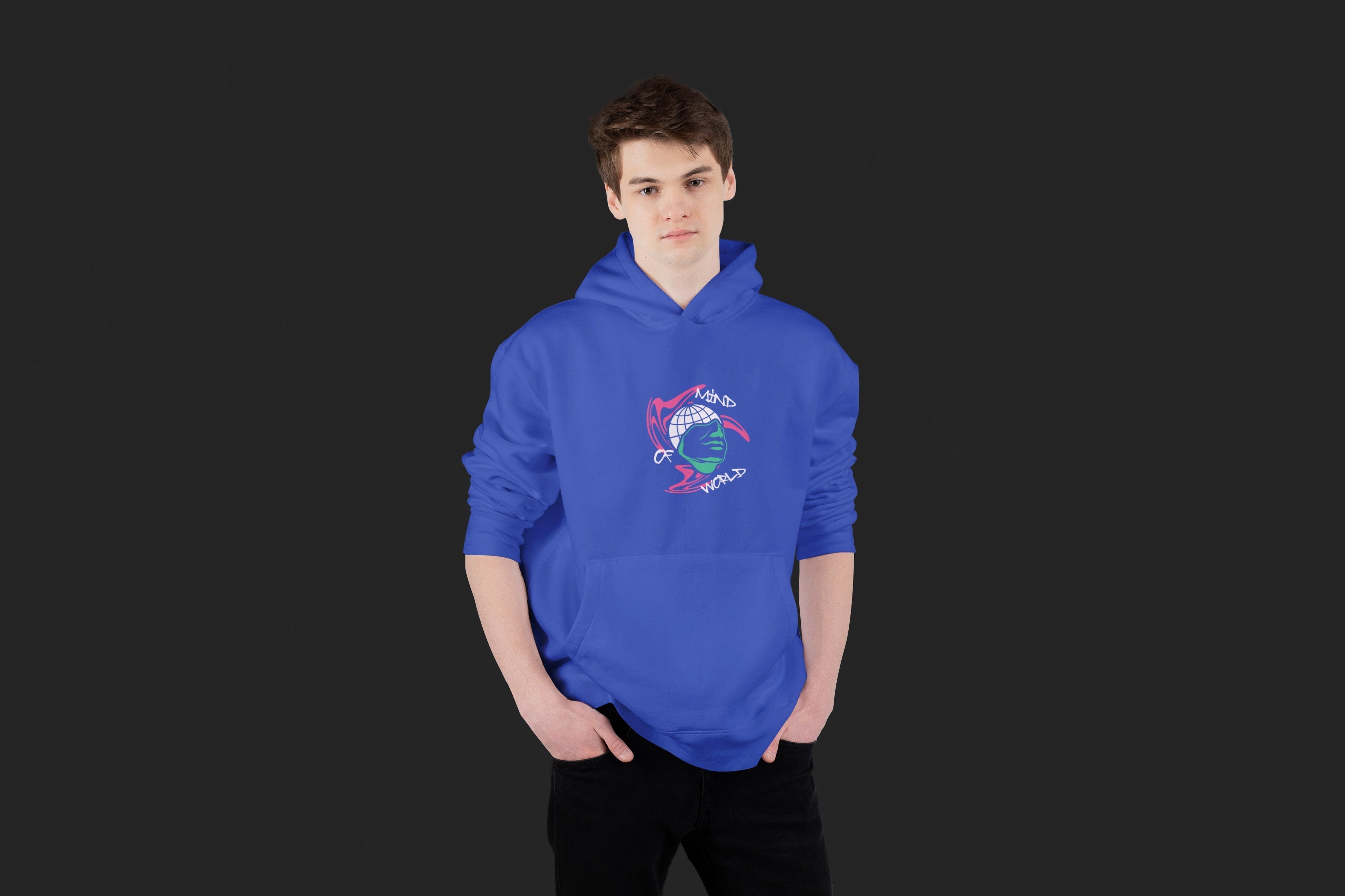MIND OF WORLD Ultra Premium Oversize Hoodie 350 GSM (Roya Blue)