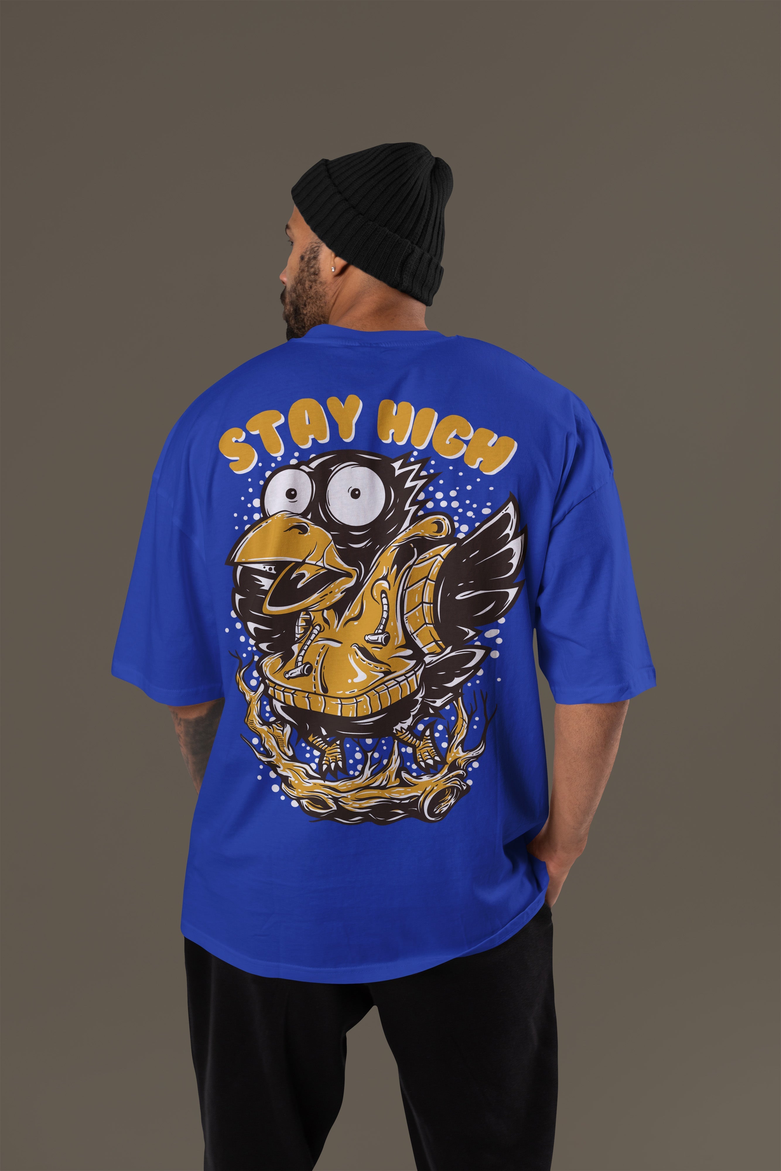 STAY HIGH Premium Oversize Tshirt (Royal Blue)