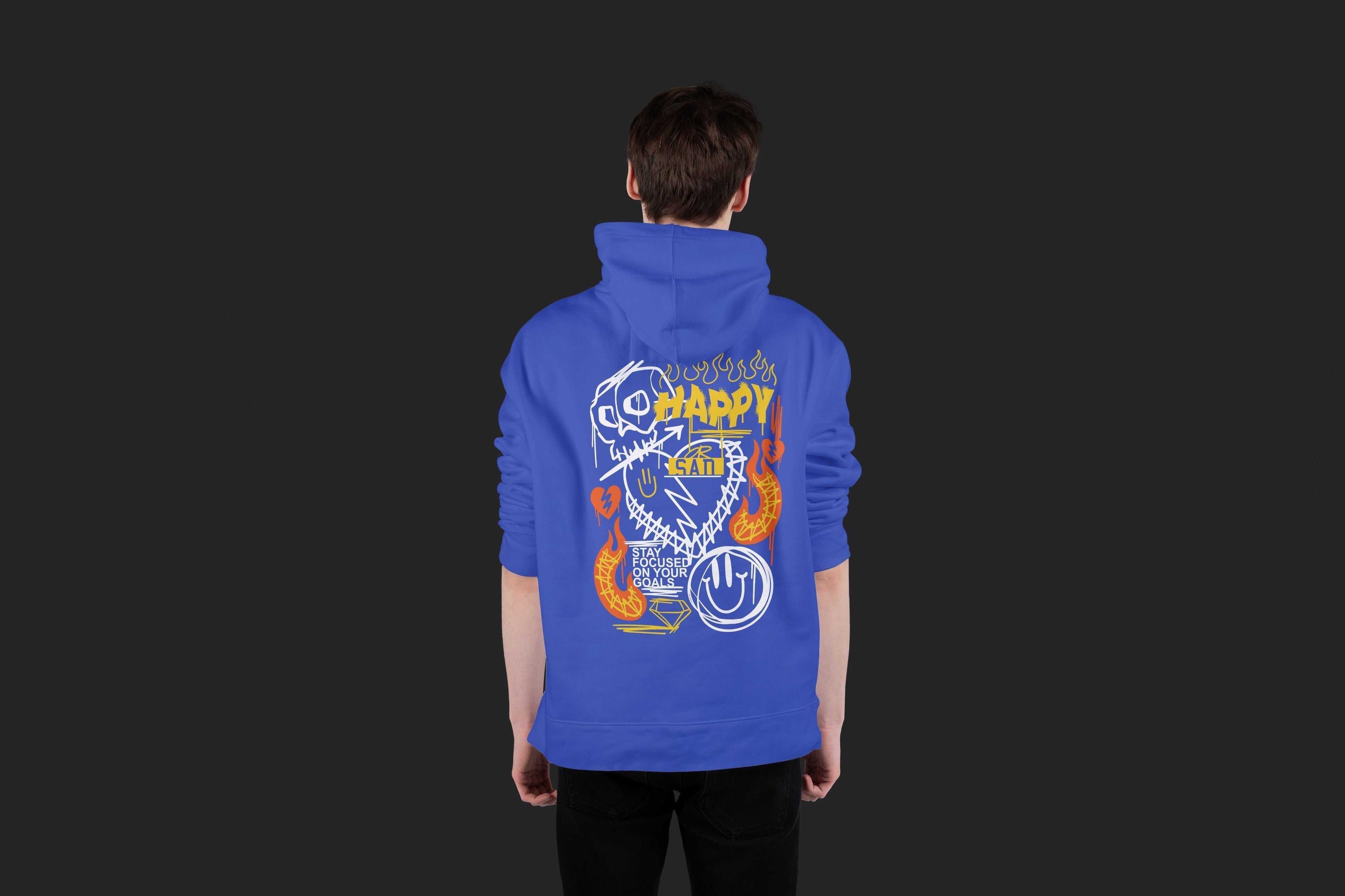 HAPPY Ultra Premium Oversize Hoodie 350 GSM (Royal Blue)