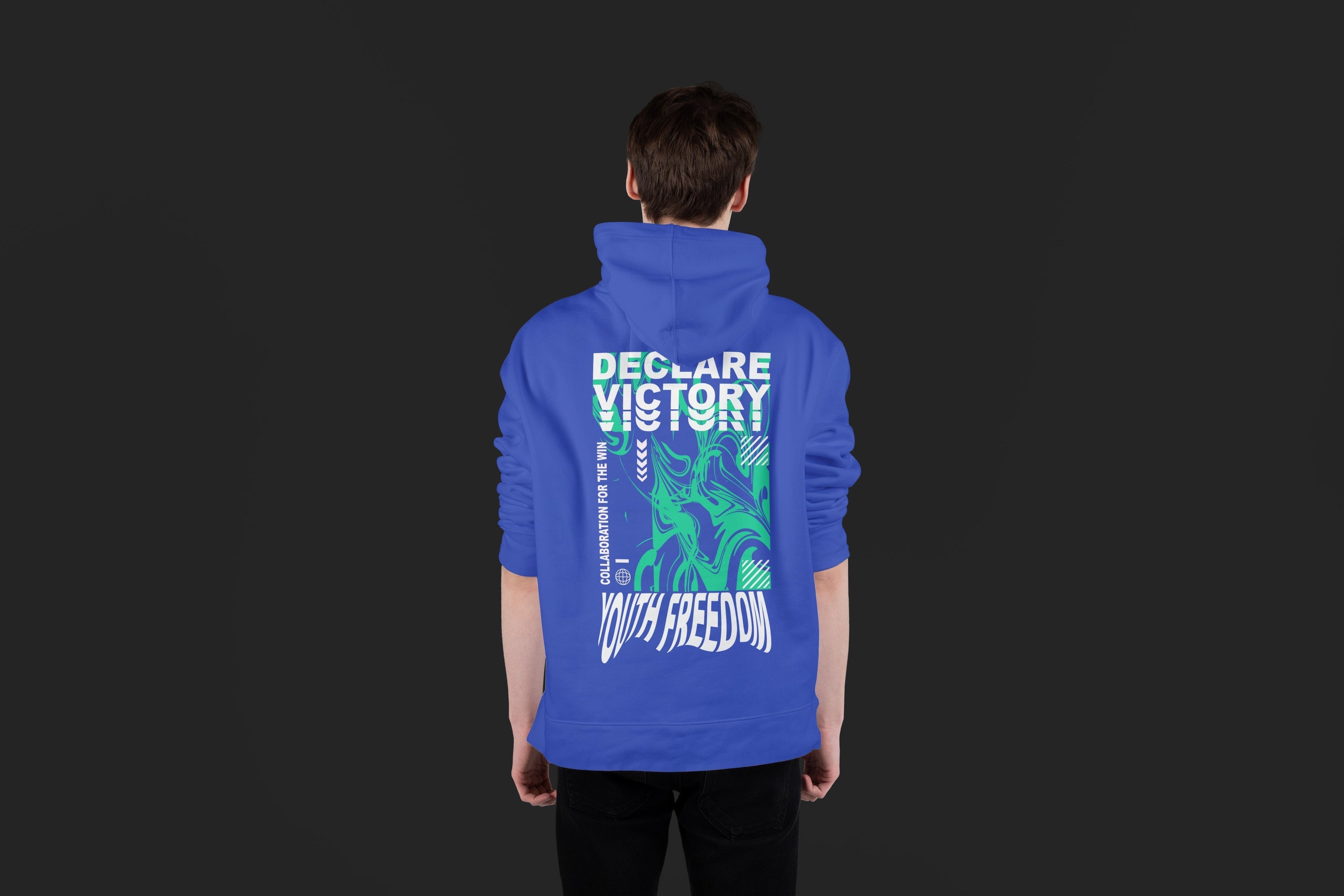 DECLARE VICTORY Ultra Premium Oversize Hoodie 350 GSM (Roya Blue)