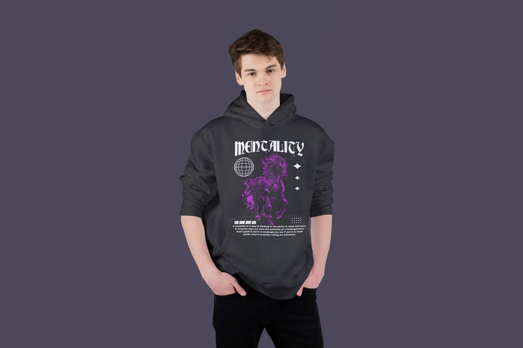 MENTALICY Ultra Premium Oversize Hoodie 350 GSM (Black)