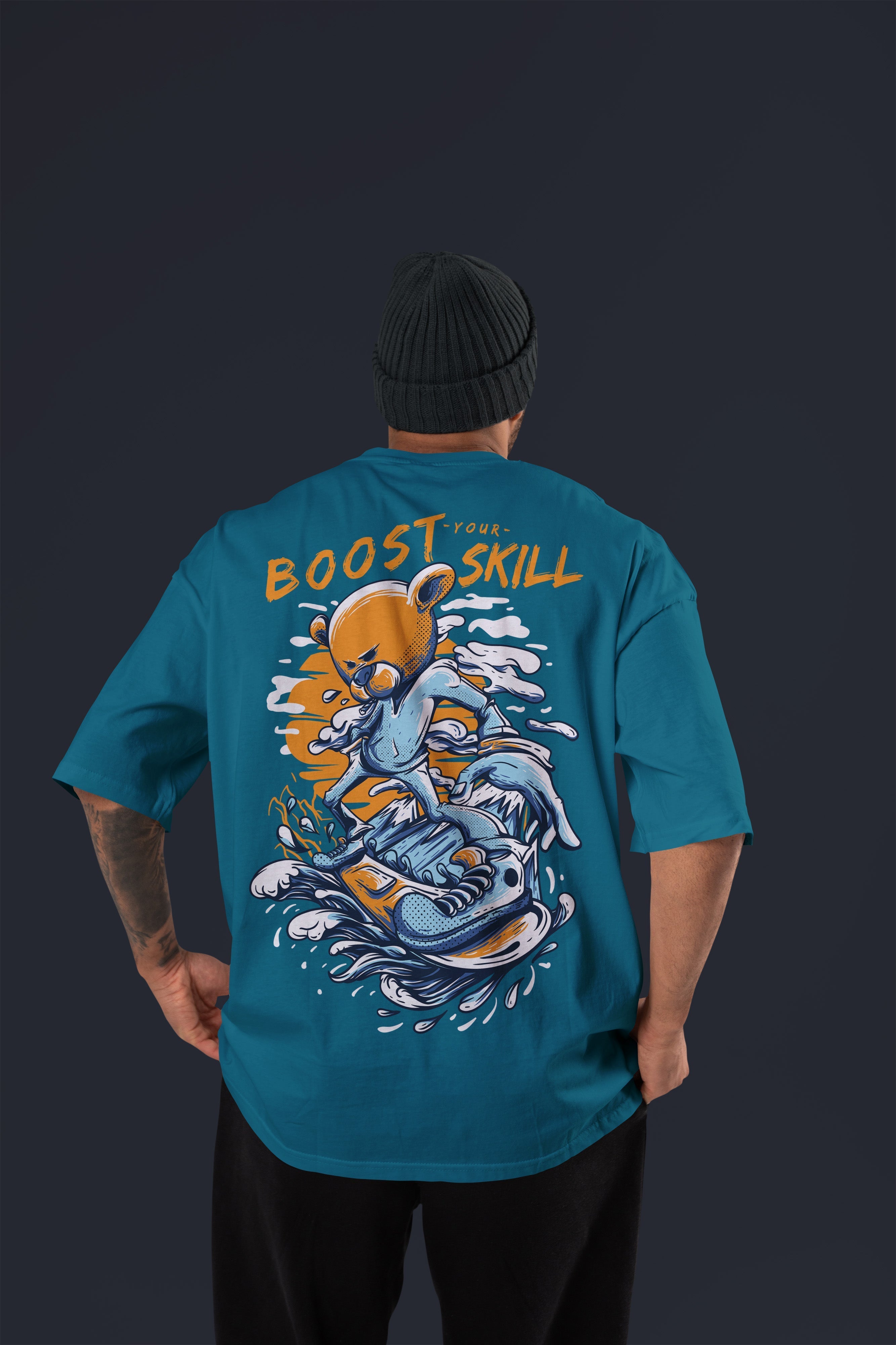 BOOST SKILL Premium Oversize Tshirt (Vrystal Teal)