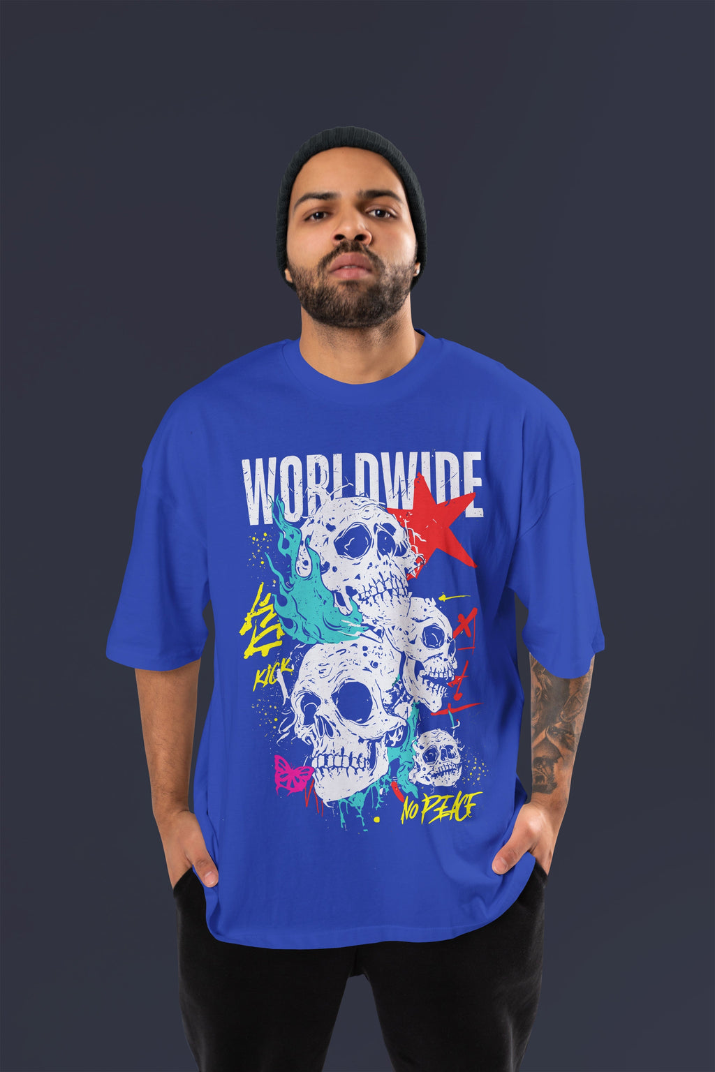 WORLDWIDE Premium Oversize Tshirt (Royal Blue)