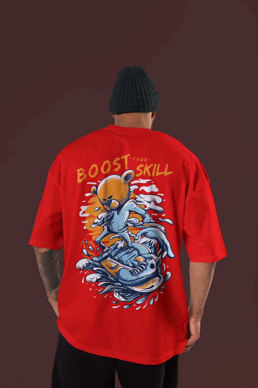 BOOST SKILL Premium Oversize Tshirt (Red)