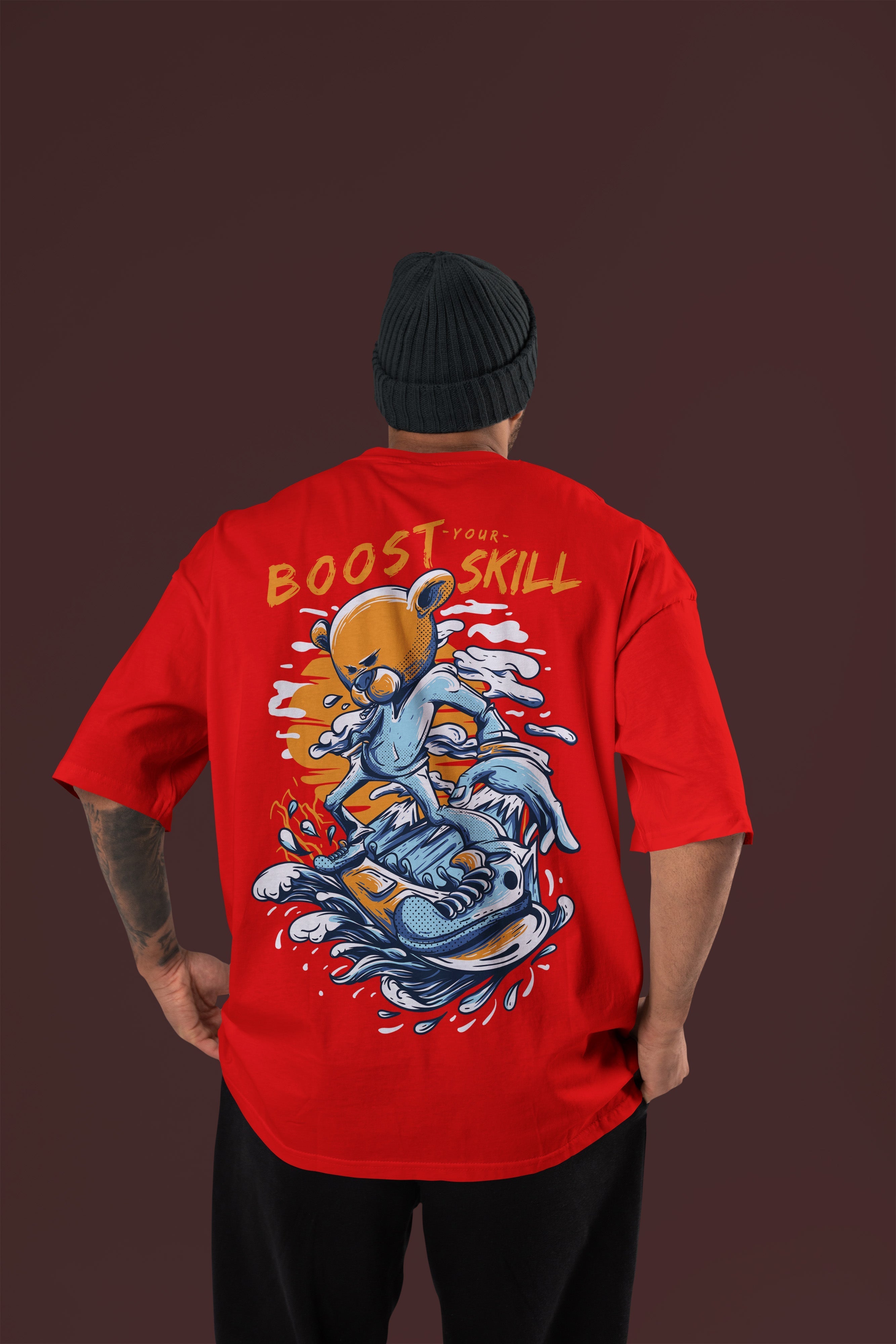 BOOST SKILL Premium Oversize Tshirt (Red)